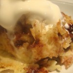 Warm Banana Bread Pudding with fresh Whipped Cream