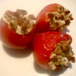 Peppadew Peppers stuffed with Goat Cheese and topped with Chopped Pecans