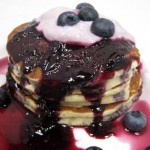Best Ever Pancakes with Fresh Blueberry Syrup & Yogurt