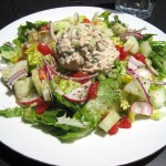 Green Salad with a Scoop of Tuna on top