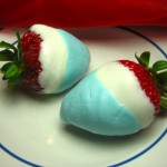 Red, White & Blue Strawberries on Plate