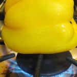 Yellow Bell Pepper on the Stovetop