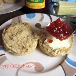 Whole Wheat Biscuit with Butter and Cherry Jam