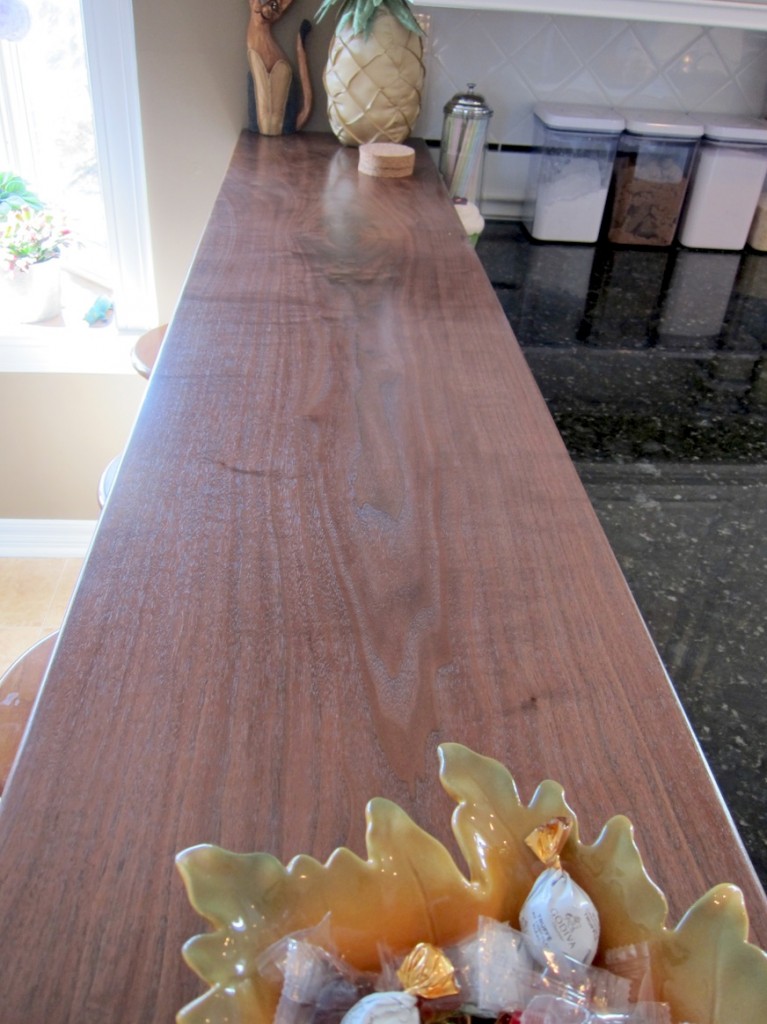 Beautiful walnut bar countertop