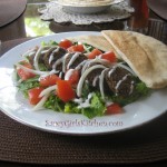 Falafel plate with salad and pita